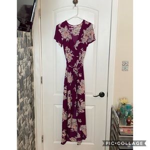 candie’s purple, floral romper with long skirt!